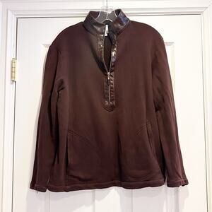 St. John Sport Brown Top 1/2 Zip Long Sleeve Vintage Retro Designer Shirt Mens S